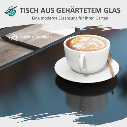 Garden Furniture Set 4 pcs, Garden Set with 1 Two-Seater, 2 Chairs, 1 Coffee Table, Seating Set, Balcony Furniture Set for Patio, Mesh, Black