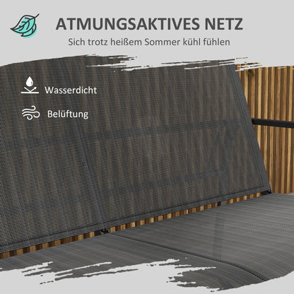 Garden Furniture Set 4 pcs, Garden Set with 1 Two-Seater, 2 Chairs, 1 Coffee Table, Seating Set, Balcony Furniture Set for Patio, Mesh, Black