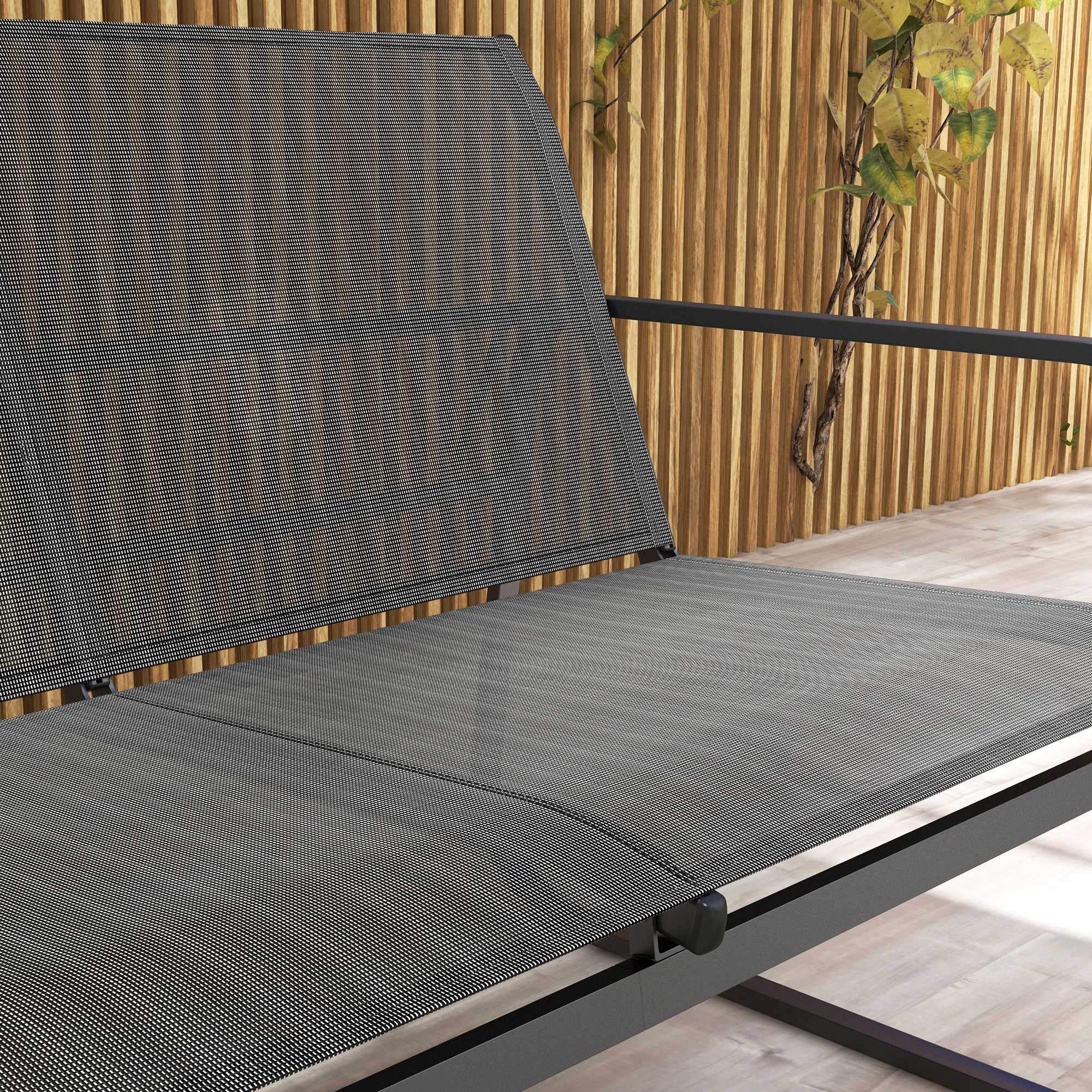Garden Furniture Set 4 pcs, Garden Set with 1 Two-Seater, 2 Chairs, 1 Coffee Table, Seating Set, Balcony Furniture Set for Patio, Mesh, Black