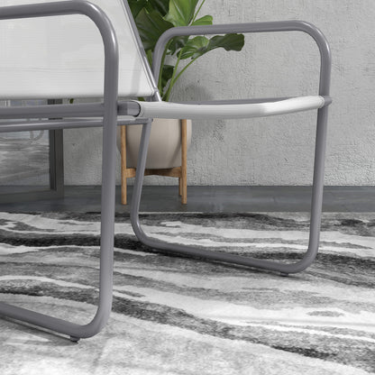 3 Piece Bistro Set, Balcony Furniture Set including 1 Table, 2 Chairs, Garden Furniture Set, Garden Seating Group for Garden, Terrace, Mesh, Light Gray