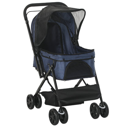 Dog Buggy Pet Stroller for Small Dogs and Cats Pet Stroller Cats Buggy Oxford Blue 76.5 x 52 x 95 cm