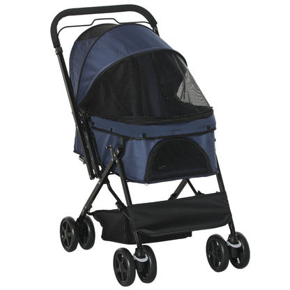Dog Buggy Pet Stroller for Small Dogs and Cats Pet Stroller Cats Buggy Oxford Blue 76.5 x 52 x 95 cm