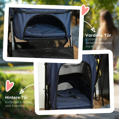 Dog Buggy Pet Stroller for Small Dogs and Cats Pet Stroller Cats Buggy Oxford Blue 76.5 x 52 x 95 cm
