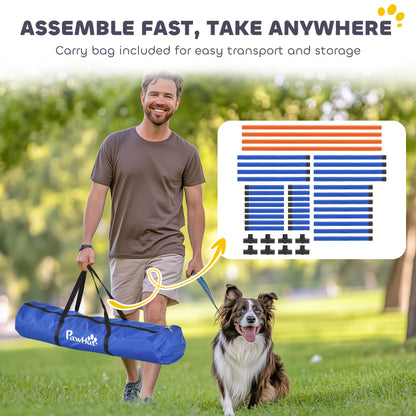 4-Piece Dog Agility Set — Adjustable Hurdles with Carry Bag, Portable Training Kit for Small Dogs