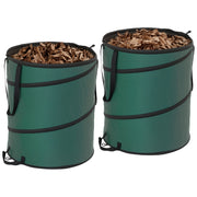 Garden Bag 2x160L Waterproof Garden Waste Bag with Handles, Sturdy Leaves Bag, Self-standing Garden Bags, Reusable Garden Waste Bags for Garden Waste Greenery