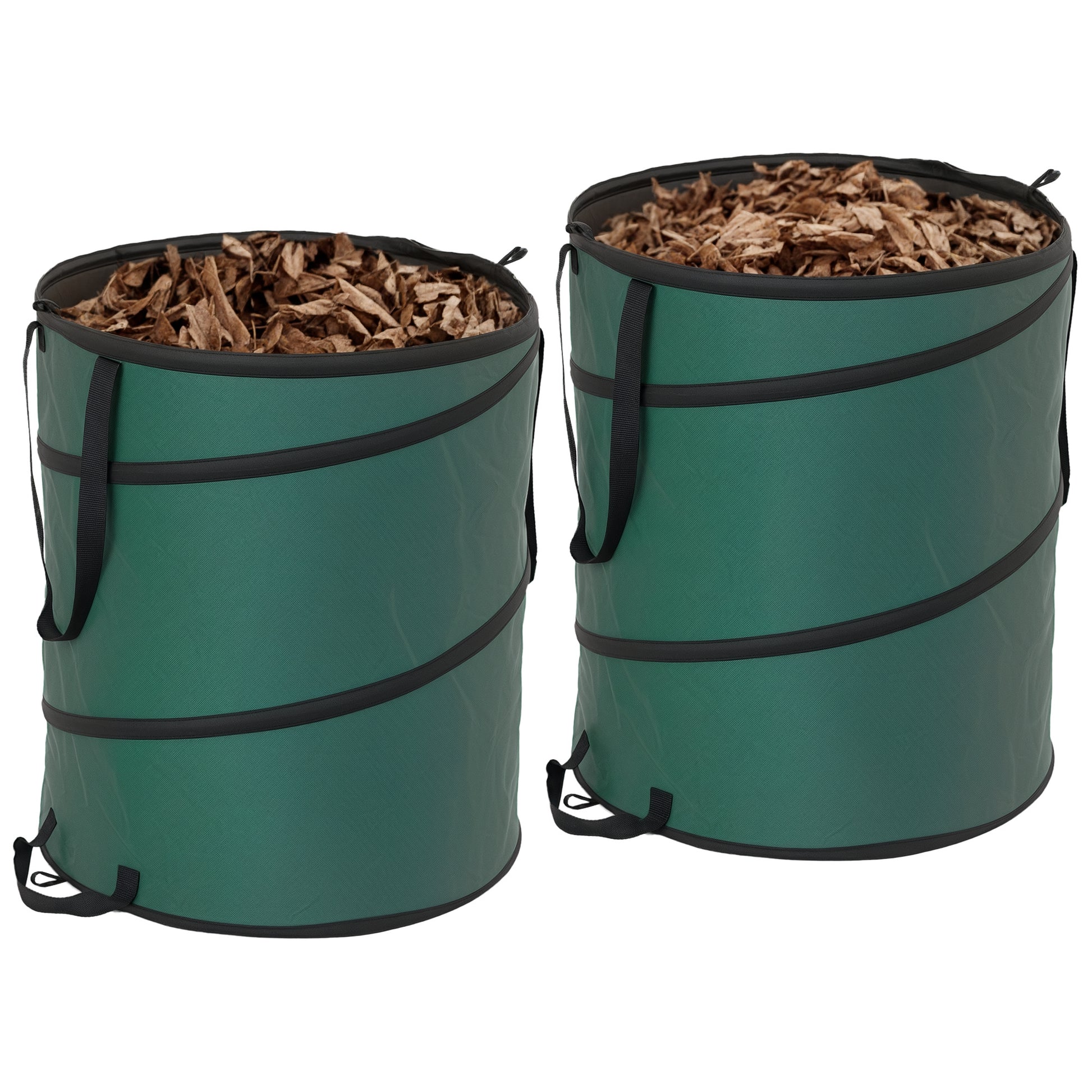 Garden Bag 2x160L Waterproof Garden Waste Bag with Handles, Sturdy Leaves Bag, Self-standing Garden Bags, Reusable Garden Waste Bags for Garden Waste Greenery