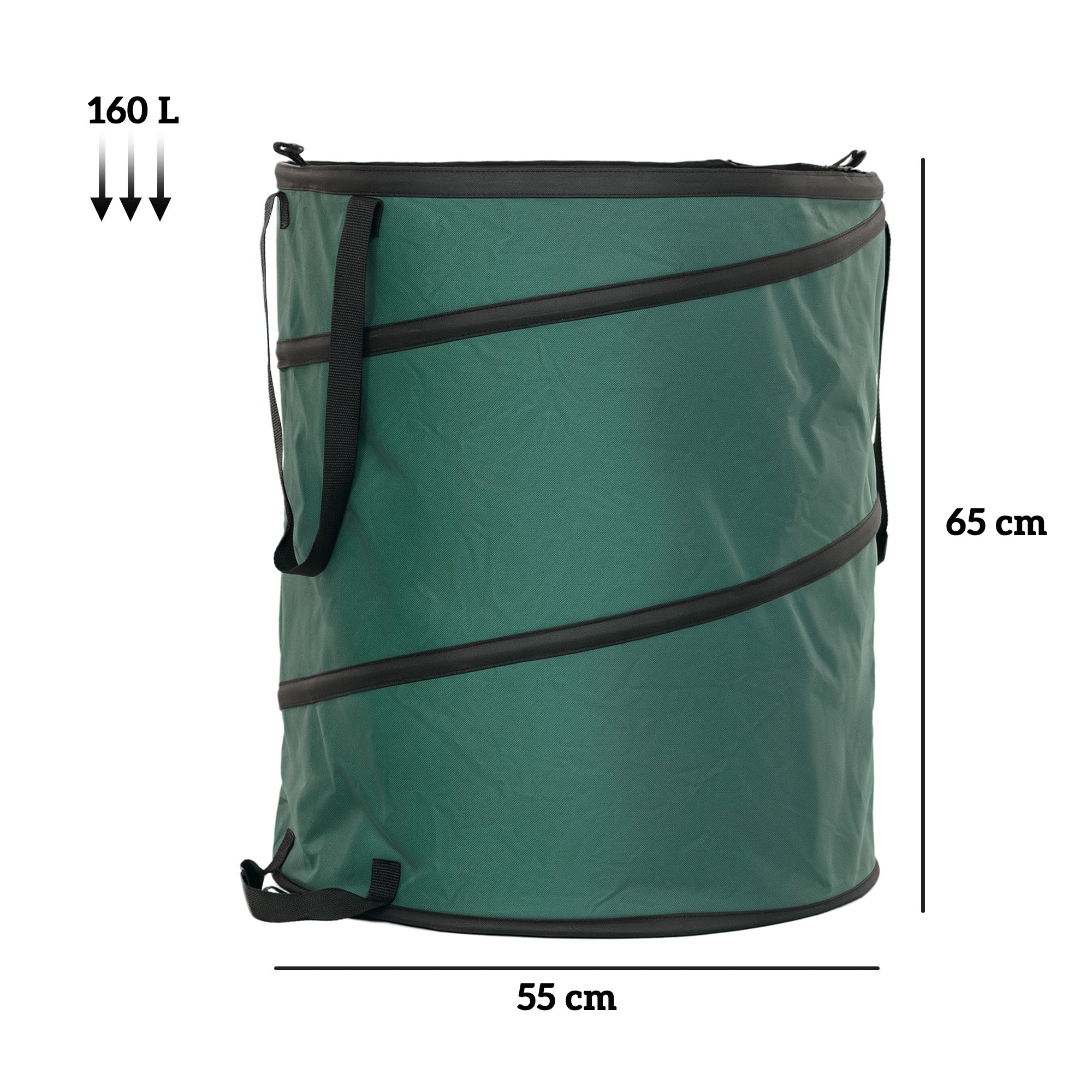 Garden Bag 2x160L Waterproof Garden Waste Bag with Handles, Sturdy Leaves Bag, Self-standing Garden Bags, Reusable Garden Waste Bags for Garden Waste Greenery