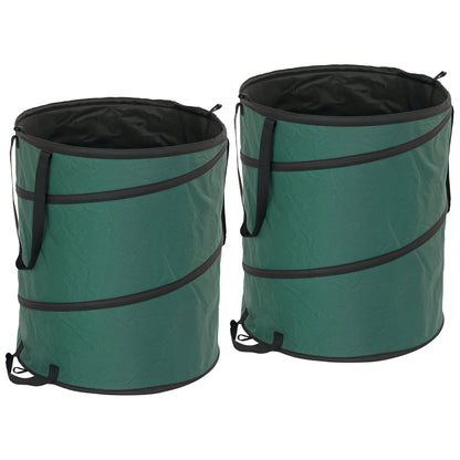 Garden Bag 2x160L Waterproof Garden Waste Bag with Handles, Sturdy Leaves Bag, Self-standing Garden Bags, Reusable Garden Waste Bags for Garden Waste Greenery