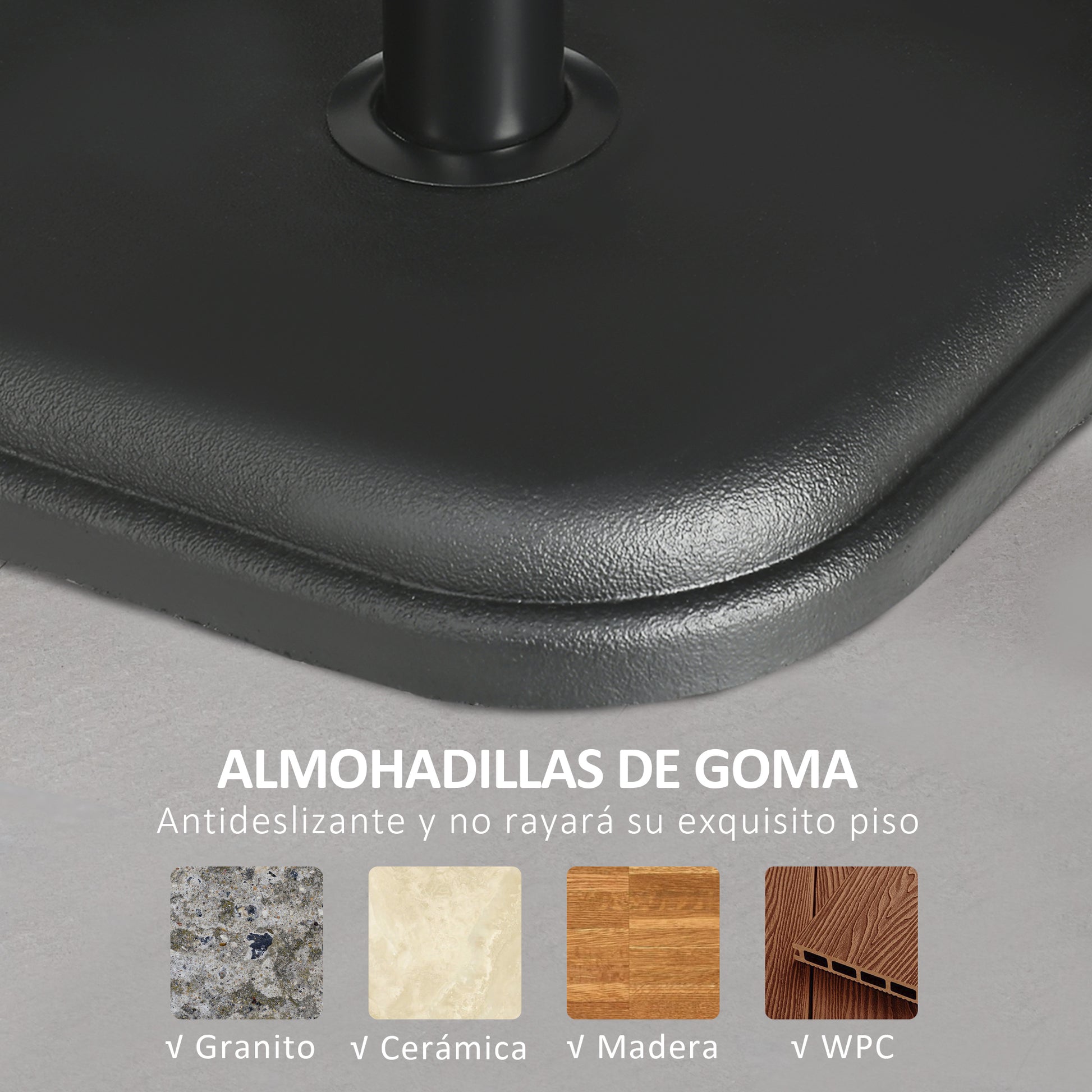 Garden Umbrella Base Weight 11 kg Cement Parasol Stand for Ø32-38 mm Mast for Terrace Patio Outdoor 36x36x31 cm Black