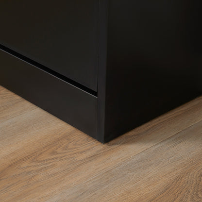 Modern Shoe Cabinet for Entryway Narrow Hallway with 2 Drawers and Adjustable Shelves 60x24x80 cm Black