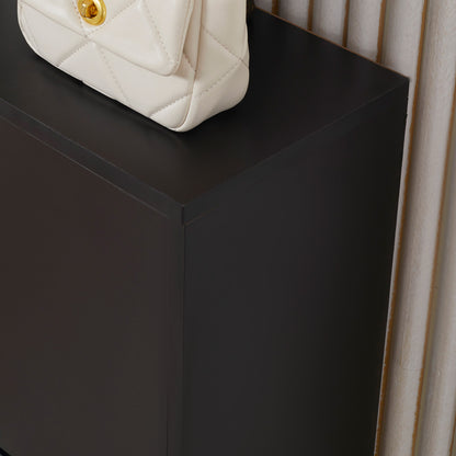 Modern Shoe Cabinet for Entryway Narrow Hallway with 2 Drawers and Adjustable Shelves 60x24x80 cm Black