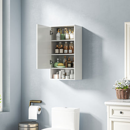 Bathroom Cabinet Wall Cabinet Bathroom Cabinet with Door, Adjustable Shelves, Shelf 40 x 27 x 77 cm White