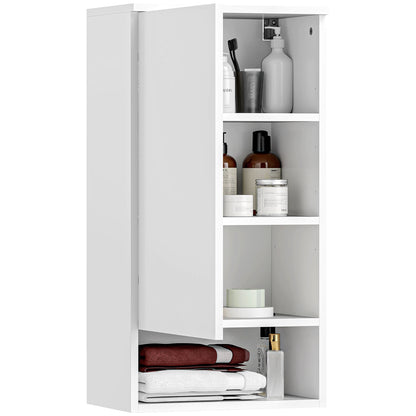 Bathroom Cabinet Wall Cabinet Bathroom Cabinet with Door, Adjustable Shelves, Shelf 40 x 27 x 77 cm White