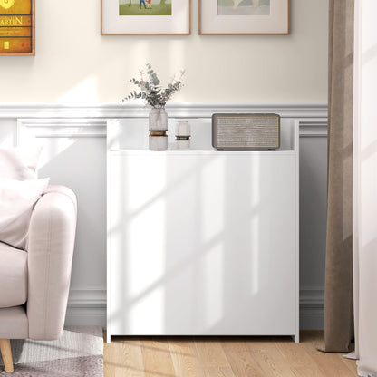 Folding Dining Table Kitchen Table for 3 Persons with 4-Tier Shelves, Modern Folding Dining Table for Small Spaces, Kitchen, 80 x 90 x 93 cm, White