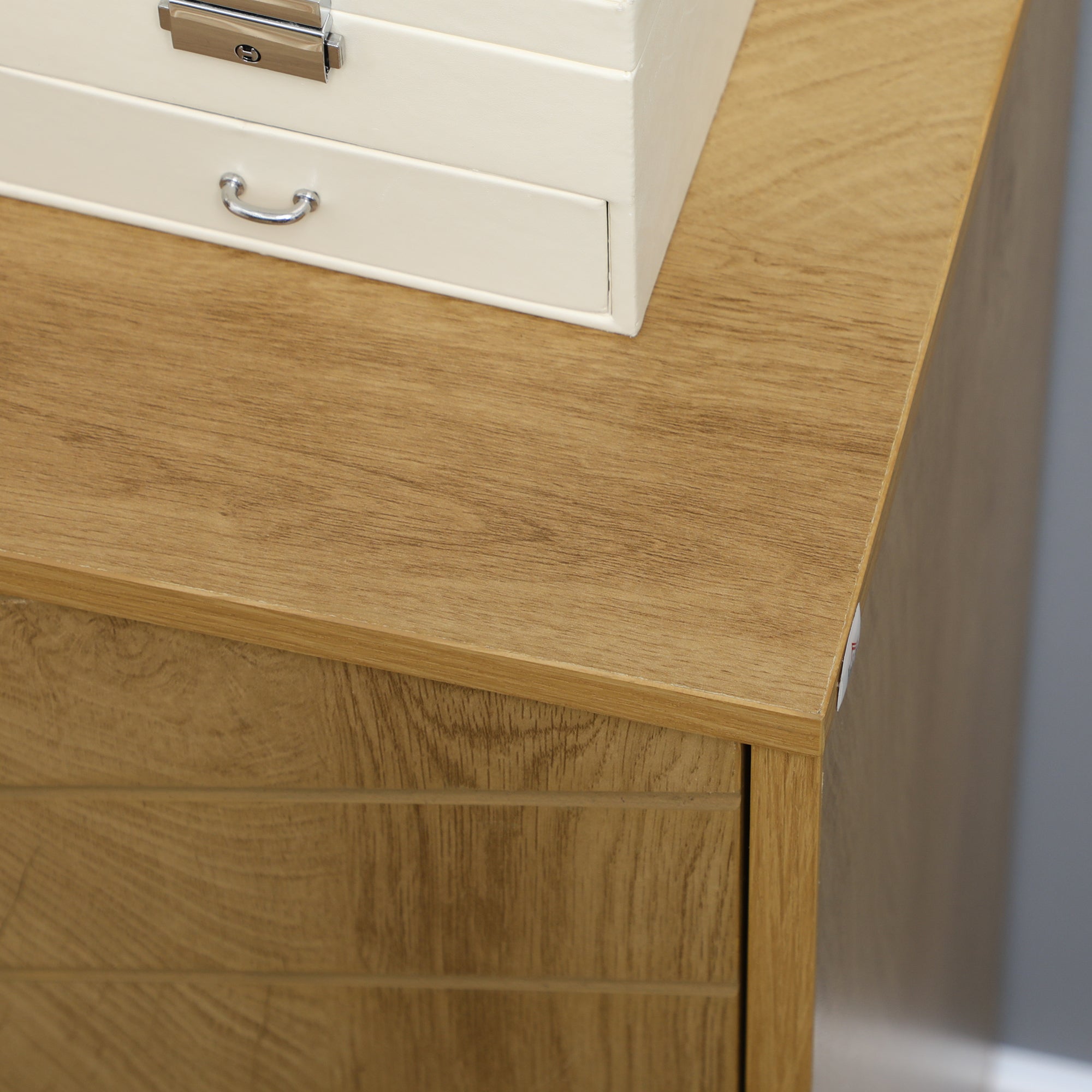 Sideboard for Living Room Multipurpose Vintage Style Kitchen Sideboard with 2 Internal Shelves, Particleboard, 60x30x76cm, Wood Color