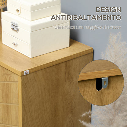 Sideboard for Living Room Multipurpose Vintage Style Kitchen Sideboard with 2 Internal Shelves, Particleboard, 60x30x76cm, Wood Color