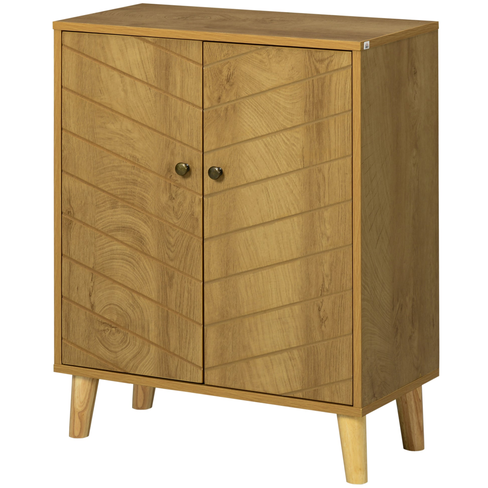 Sideboard for Living Room Multipurpose Vintage Style Kitchen Sideboard with 2 Internal Shelves, Particleboard, 60x30x76cm, Wood Color