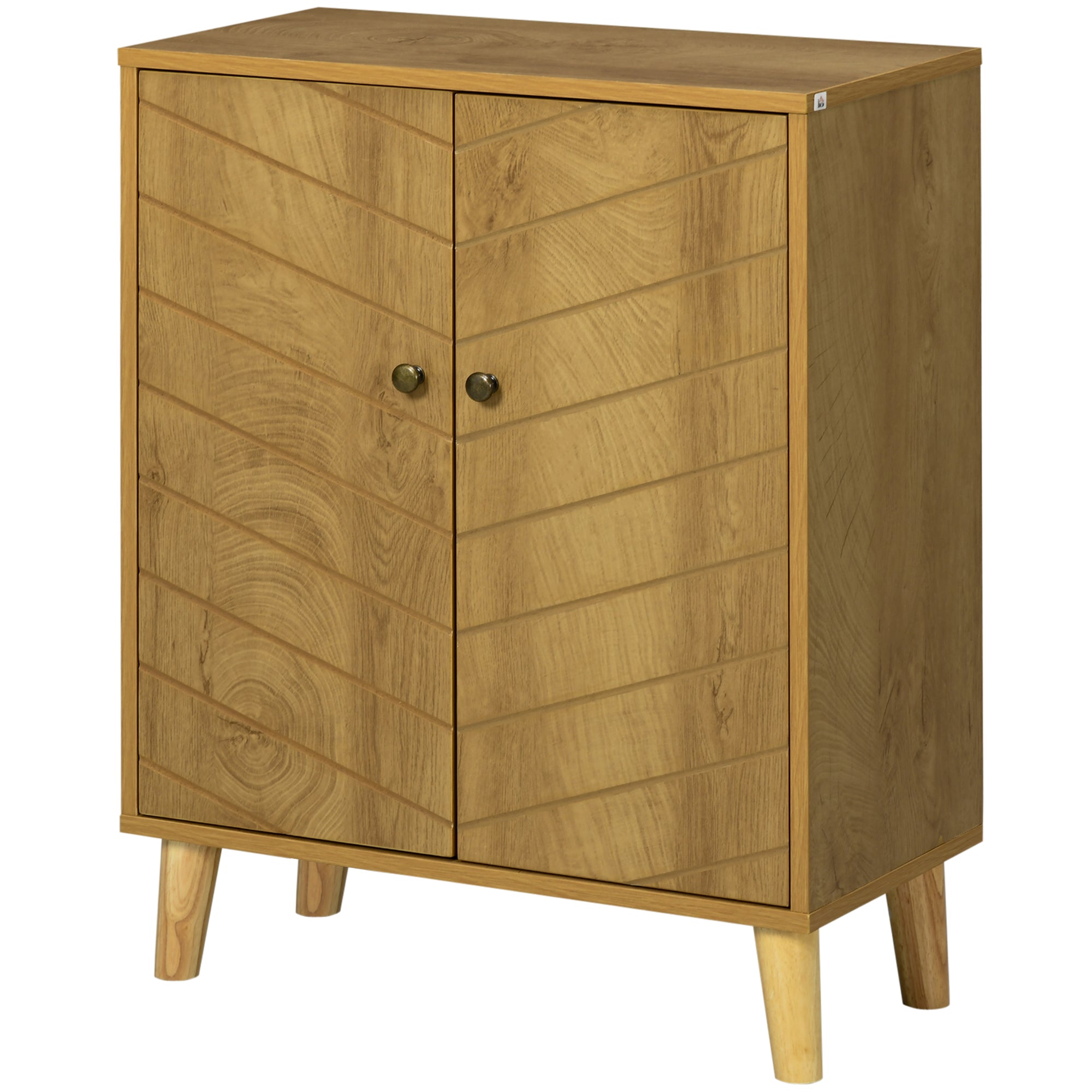 Sideboard for Living Room Multipurpose Vintage Style Kitchen Sideboard with 2 Internal Shelves, Particleboard, 60x30x76cm, Wood Color