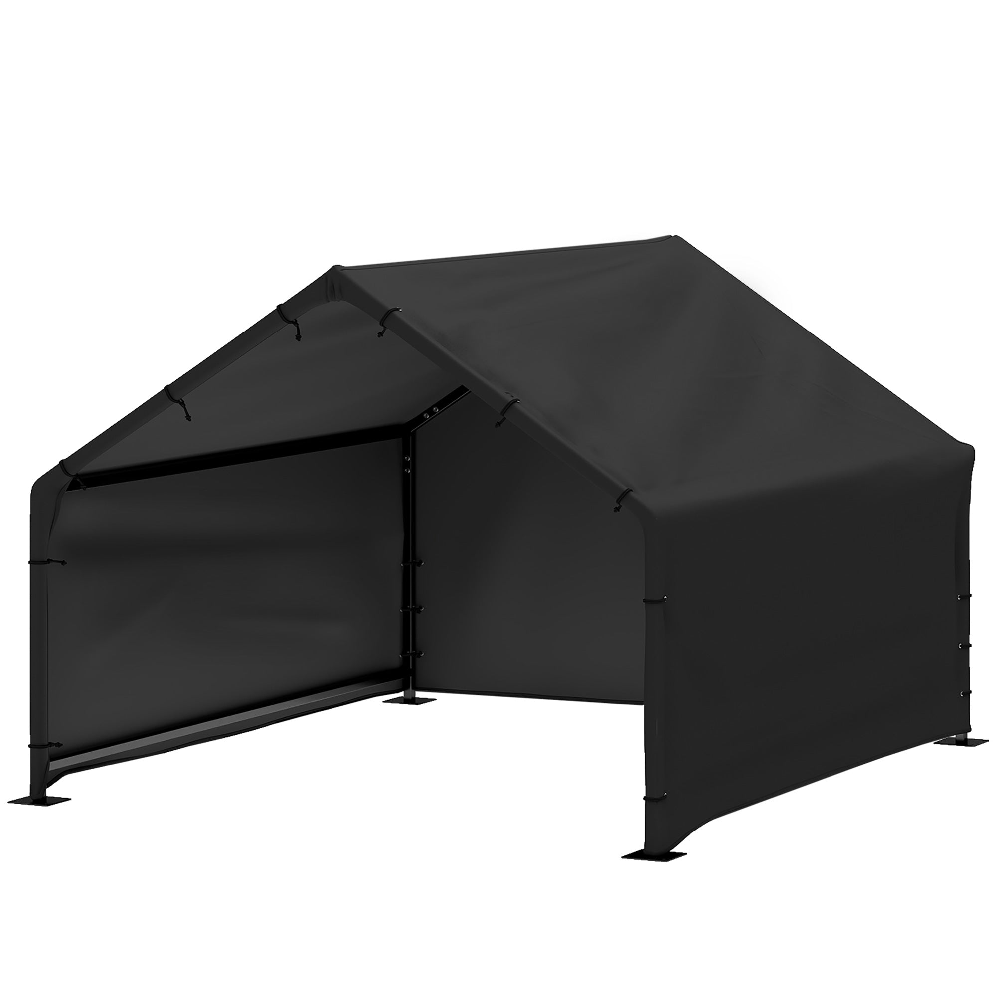 Dog Kennel with Water- & UV-Resistant Canopy, 125 x 110 x 93 cm (49.2 x 43.3 x 36.6 in) – Indoor/Outdoor Shelter for Dogs up to 30 kg (66 lb), Black
