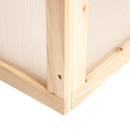 Cold Frame Greenhouse Greenhouse Cold Frame Box Plant Bed with Wood and Polycarbonate Weatherproof Natural 102 x 71 x 53 cm
