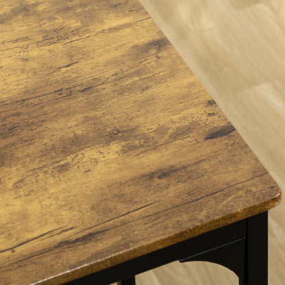 Bar Table with Bar Stool Set, 5-Piece Bar Table Set, Kitchen Table with 4 Bar Stools, Dining Set in Industrial Design, for Kitchen, Dining Room, Metal, Rustic Brown