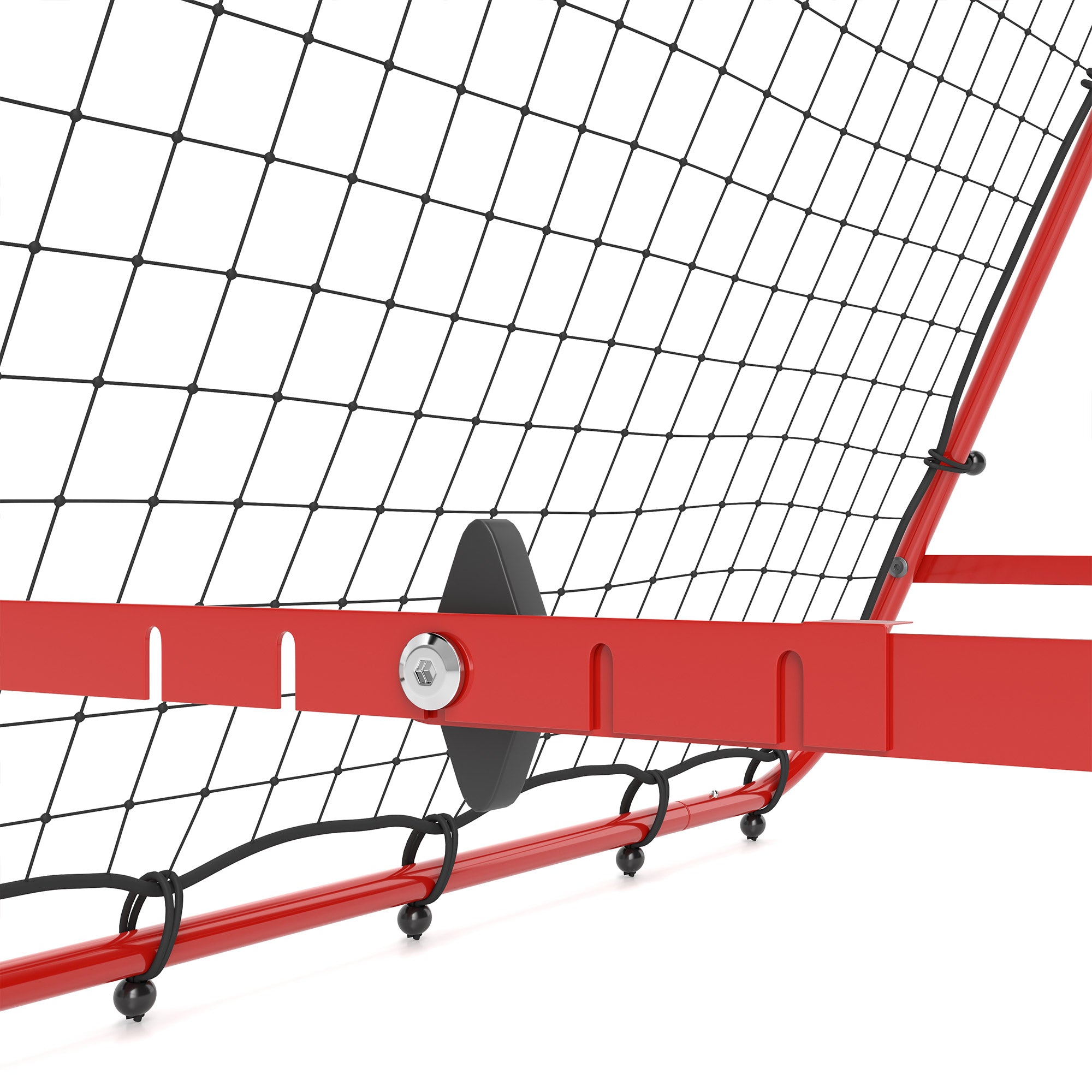 Rebounder for Soccer, Adjustable Bounce Back Wall with 5 Angle Positions and Rebound Net, 100 x 95cm Kickback Goal Soccer Goal for Teens, Rebound Wall for Handball Training, Red