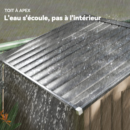 Metal Storage Shed 2.5m² - Storage Shed with Foundation - Lockable Door - Dimensions 213L x 130W x 185H cm - Brown Steel Sheet