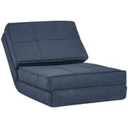 Floor Sofa Folding Reclining Chair Floor Seat 5-Position Adjustable Folding Chair Sofa Bed Single Sofa Blue 61 x 73 x 58 cm