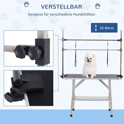 Dog Grooming Table Trimming Table with Lower Basket Pet Grooming Table Dog Grooming Table Dog Groomer Table Shearing Table for Dogs Cats up to 100kg Black