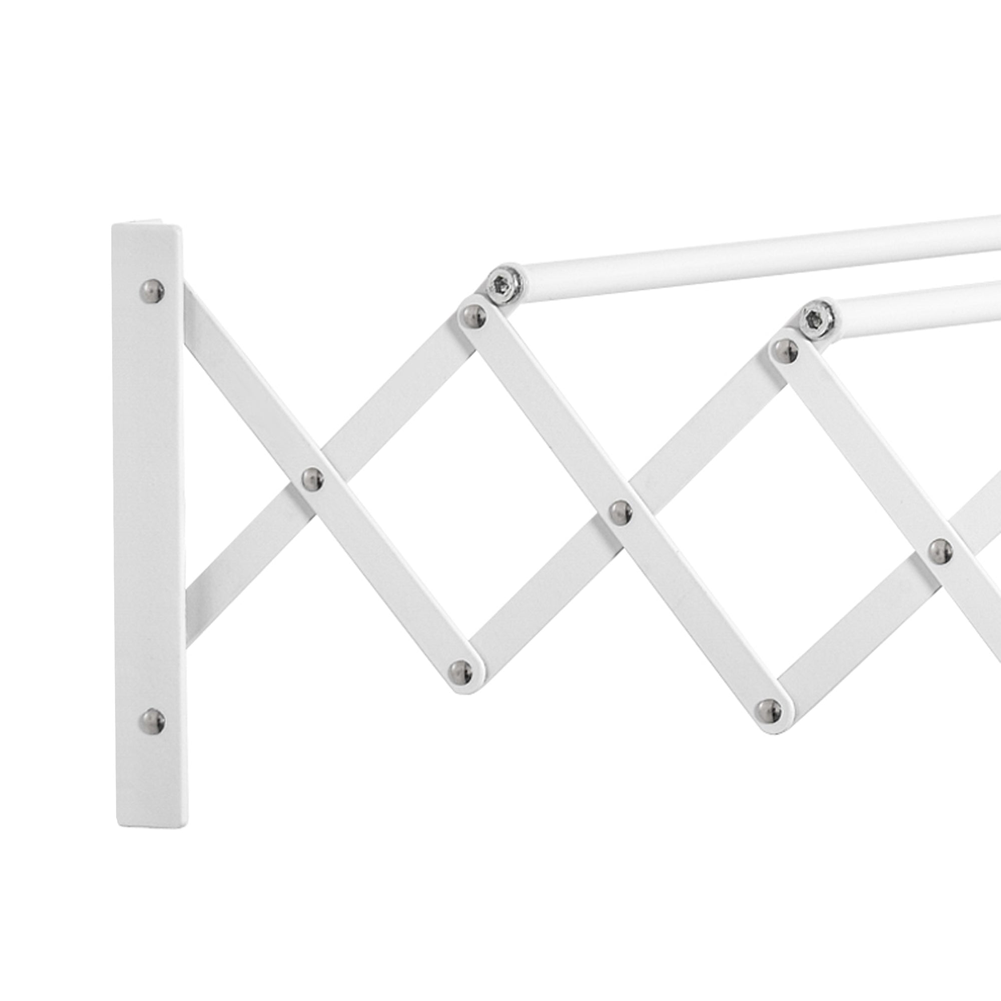 Wall-Mounted Retractable Folding Space-Saving Clothes Drying Rack, Wall Clothes Dryer for Indoor and Outdoor Use, White, 63.5 x 60 x 20 cm