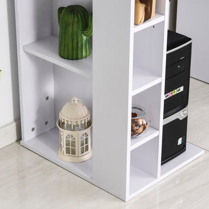 Computer Desk Multimedia Computer Table with Multiple Storage Shelves Drawer Shelf Keyboard MDF 120 x 60 x 74 cm White