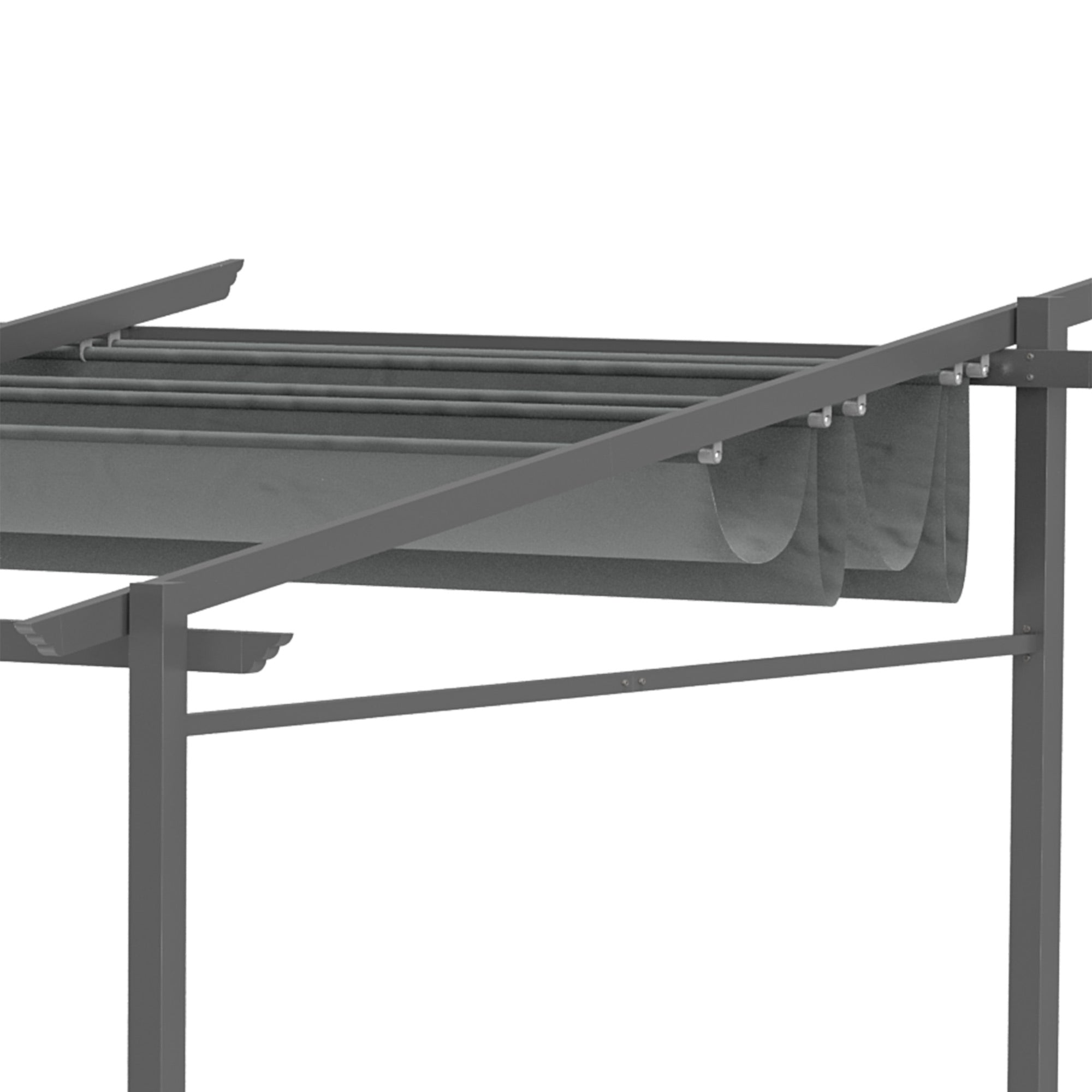 Terrace Roof Pergola approx. 4x3m Terrace Canopy Garden Pavilion Aluminum, Wall-Mounted, Garden Gazebo with Adjustable Roof, UV Protection, Sun Protection for Terrace and Garden, Dark Gray