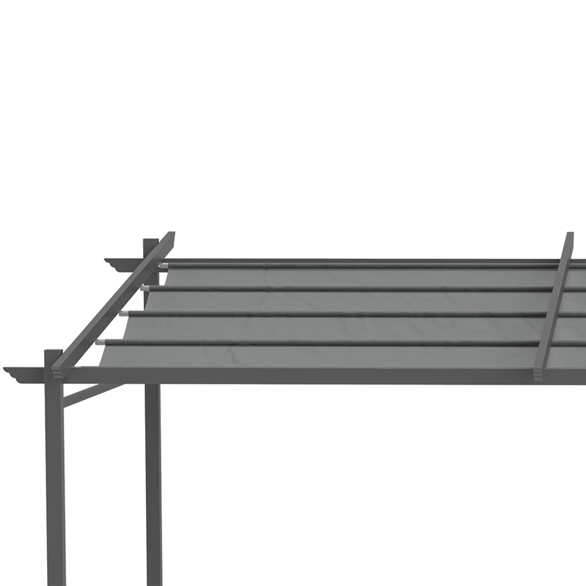 Terrace Roof Pergola approx. 4x3m Terrace Canopy Garden Pavilion Aluminum, Wall-Mounted, Garden Gazebo with Adjustable Roof, UV Protection, Sun Protection for Terrace and Garden, Dark Gray