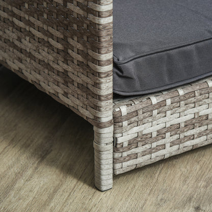 Rattan Dog Lounge Outdoor with Roof, Elevated Dog Bed for Small and Medium Dogs, Cooling Pet Lounger with Metal Frame, Pet Bed for Outdoors, 69 x 98 x 70 cm, Gray