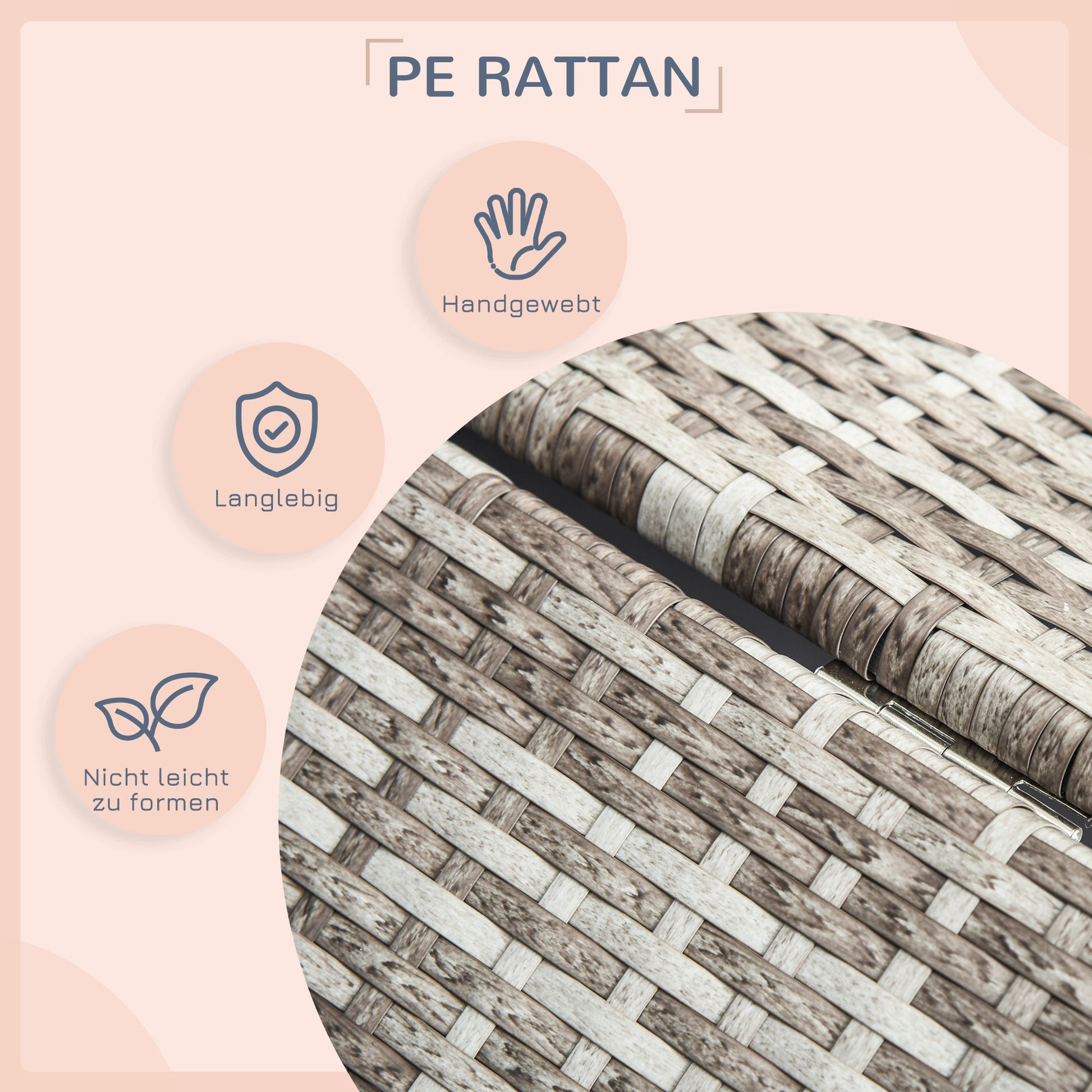 Rattan Dog Lounge Outdoor with Roof, Elevated Dog Bed for Small and Medium Dogs, Cooling Pet Lounger with Metal Frame, Pet Bed for Outdoors, 69 x 98 x 70 cm, Gray