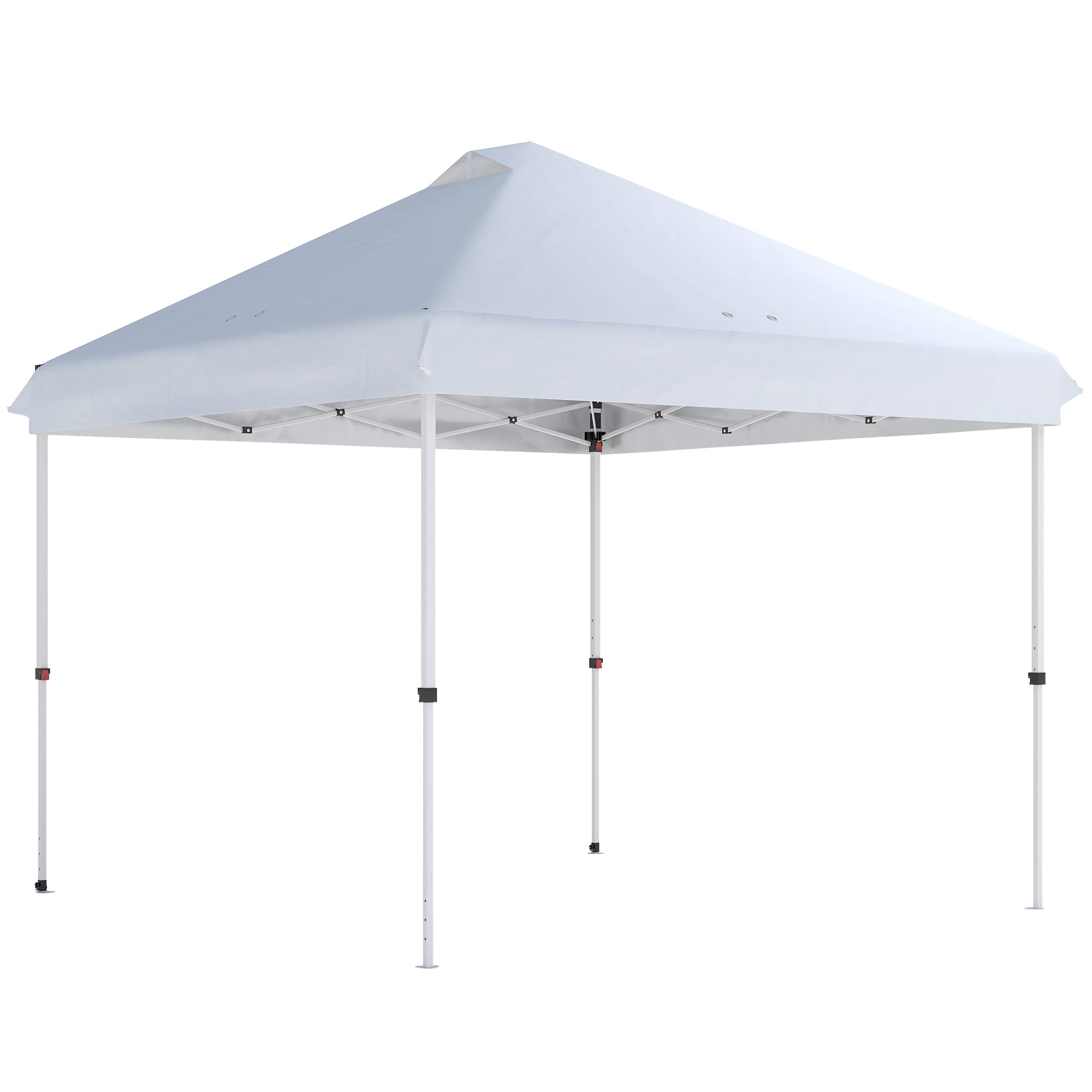 10' x 10' Waterproof Pop-Up Canopy — UV50+ Height-Adjustable Garden Gazebo with Carry Bag & Sandbags, White