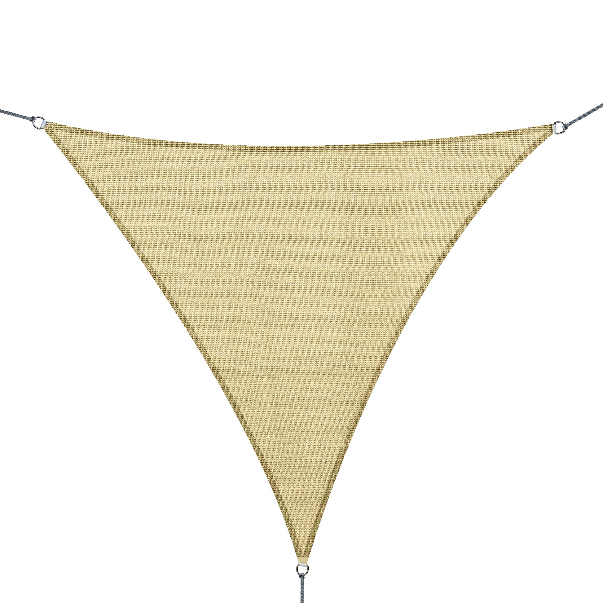 Large Triangular Shade Sail 4 x 4 x 4 m High-Density Polyethylene UV-Resistant Sand Color