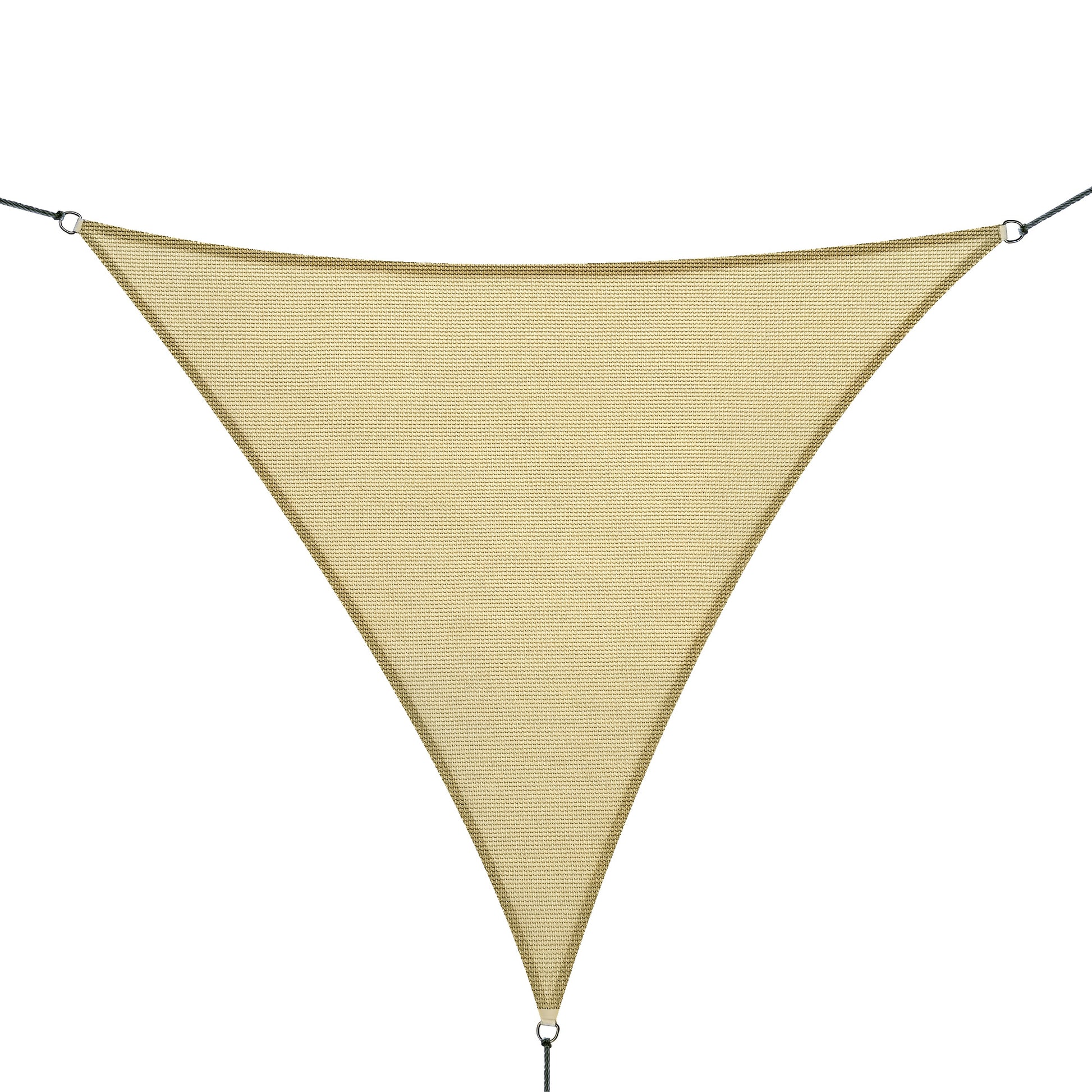 Large Triangular Shade Sail 4 x 4 x 4 m High-Density Polyethylene UV-Resistant Sand Color