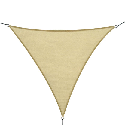 Large Triangular Shade Sail 4 x 4 x 4 m High-Density Polyethylene UV-Resistant Sand Color