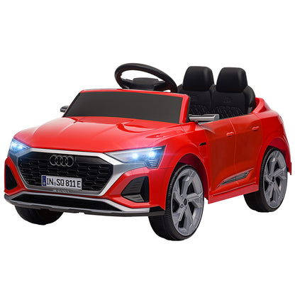 Electric Car for Kids +3 Years Audi Q8 etron Sportback 12V Battery Remote Control Spring Suspension Wheels Headlights Horn and Music Red