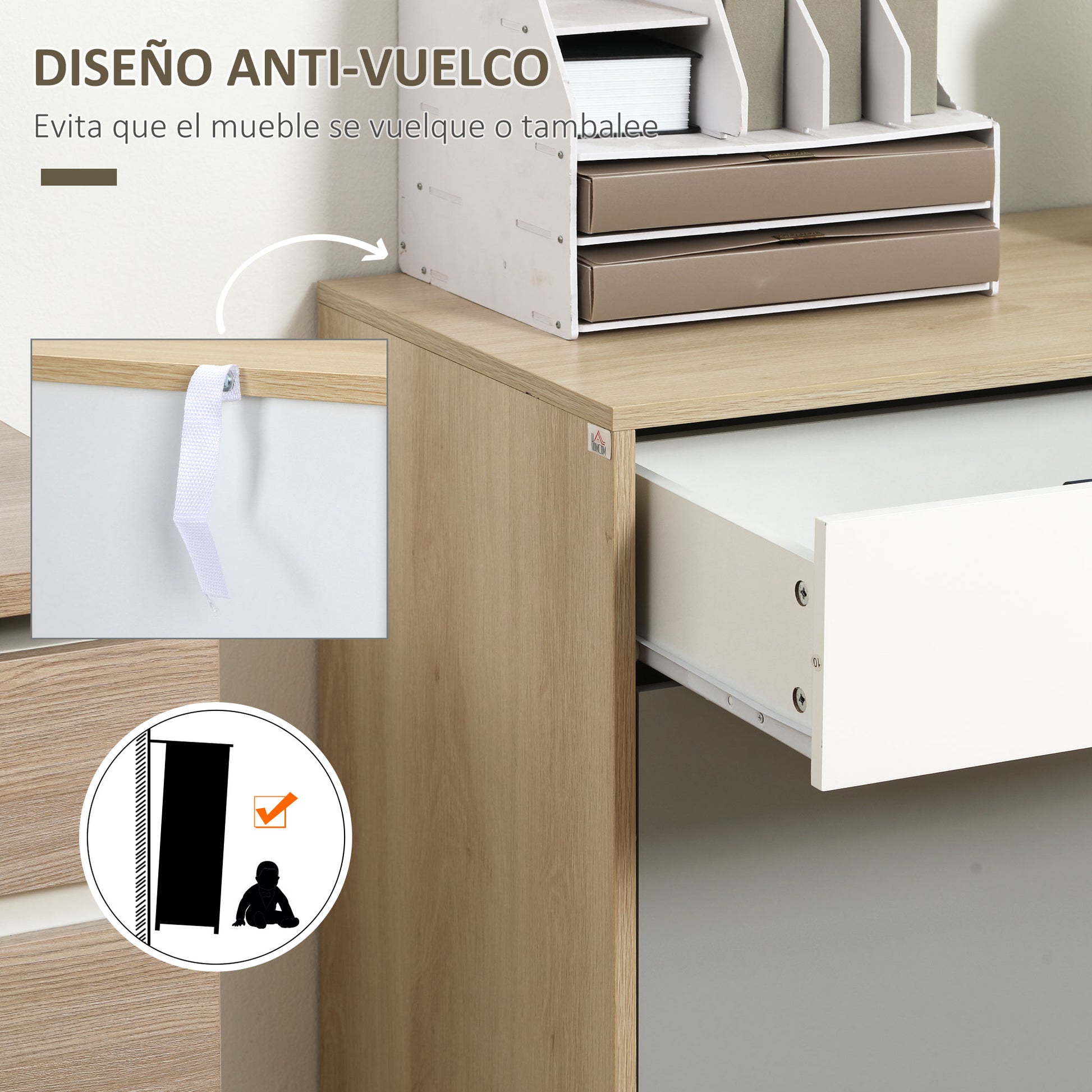 Sideboard Storage Cabinet with 2 Closed Cabinets and 2 Drawers Raised Pine Wood Legs for Kitchen Bedroom Entryway 100x40x79.5 cm Multicolor