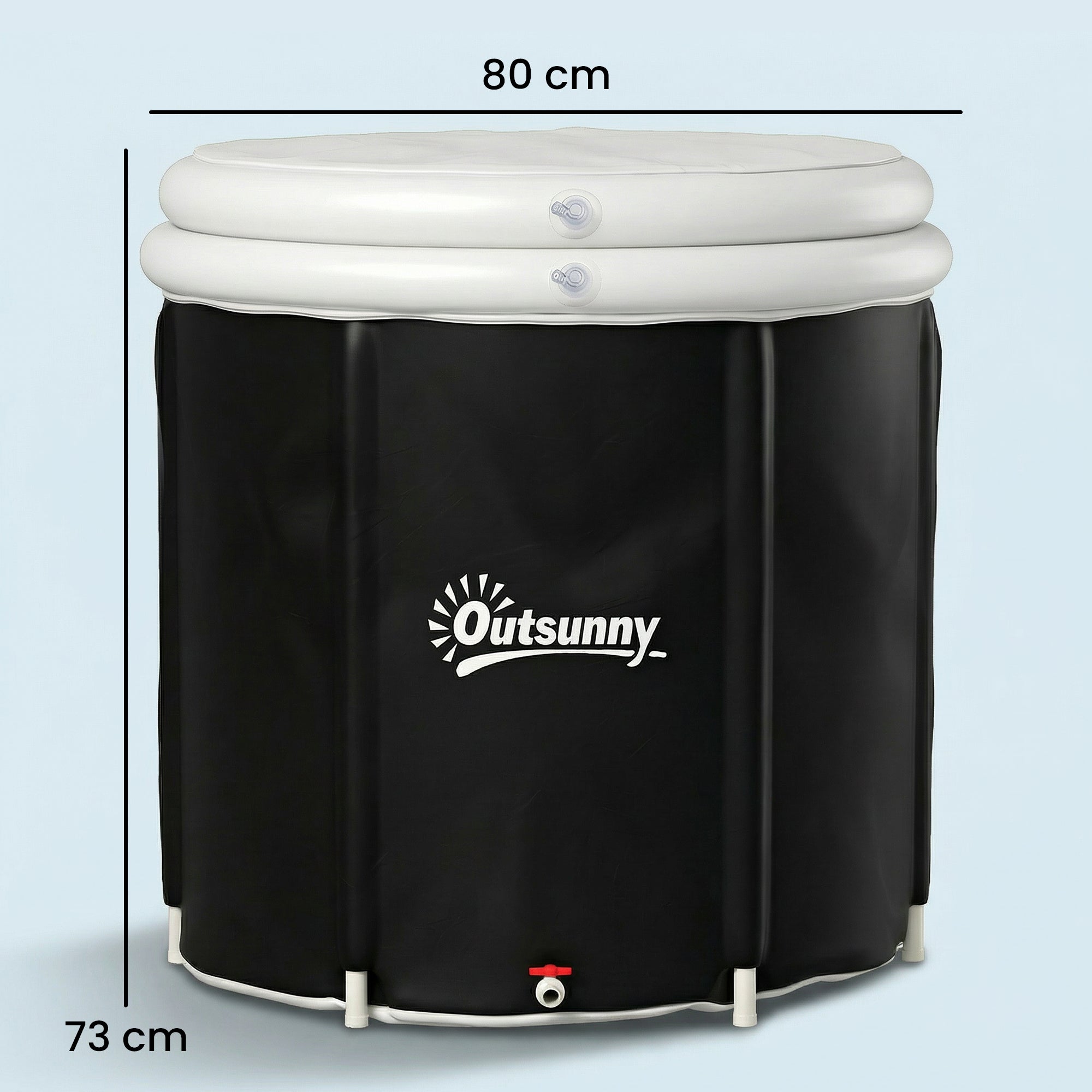 280 L (≈74 US gal) Inflatable Ice Bath — Portable Cold Water Recovery Tub with Cover & Pump, Multi-Layer Insulated Barrel, Indoor/Outdoor, Ø78 x 71 cm
