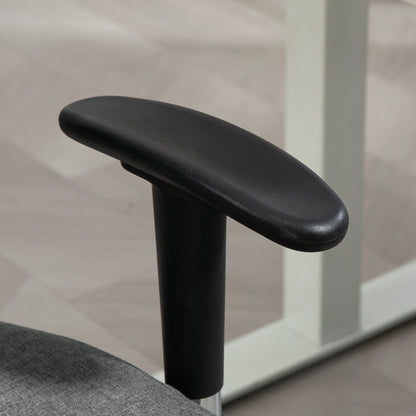 Office Chair High Stool with Adjustable Seat, Armrests, dim. 60W x 57D x 97-119H cm on Wheels, Gray