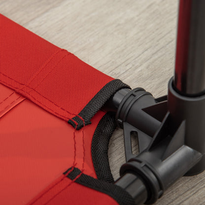 Elevated Bed for Dogs Cats Portable Pet Bed with Breathable Mesh Area and Oxford Fabric for Indoor Outdoor 76x61x18 cm Red