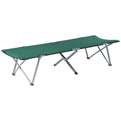 Foldable Camping Bed Camping Cot with Metal Frame 136 kg Capacity for Beach Hiking 193x64x40 cm Green