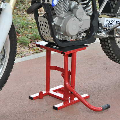 Motocross Steel Support Lift Stand Universal Base Platform for Repair and Parking Motorcycle Accessory Adjustable Height 28x34x30-40cm Load 150kg Red