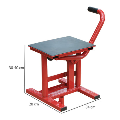 Motocross Steel Support Lift Stand Universal Base Platform for Repair and Parking Motorcycle Accessory Adjustable Height 28x34x30-40cm Load 150kg Red