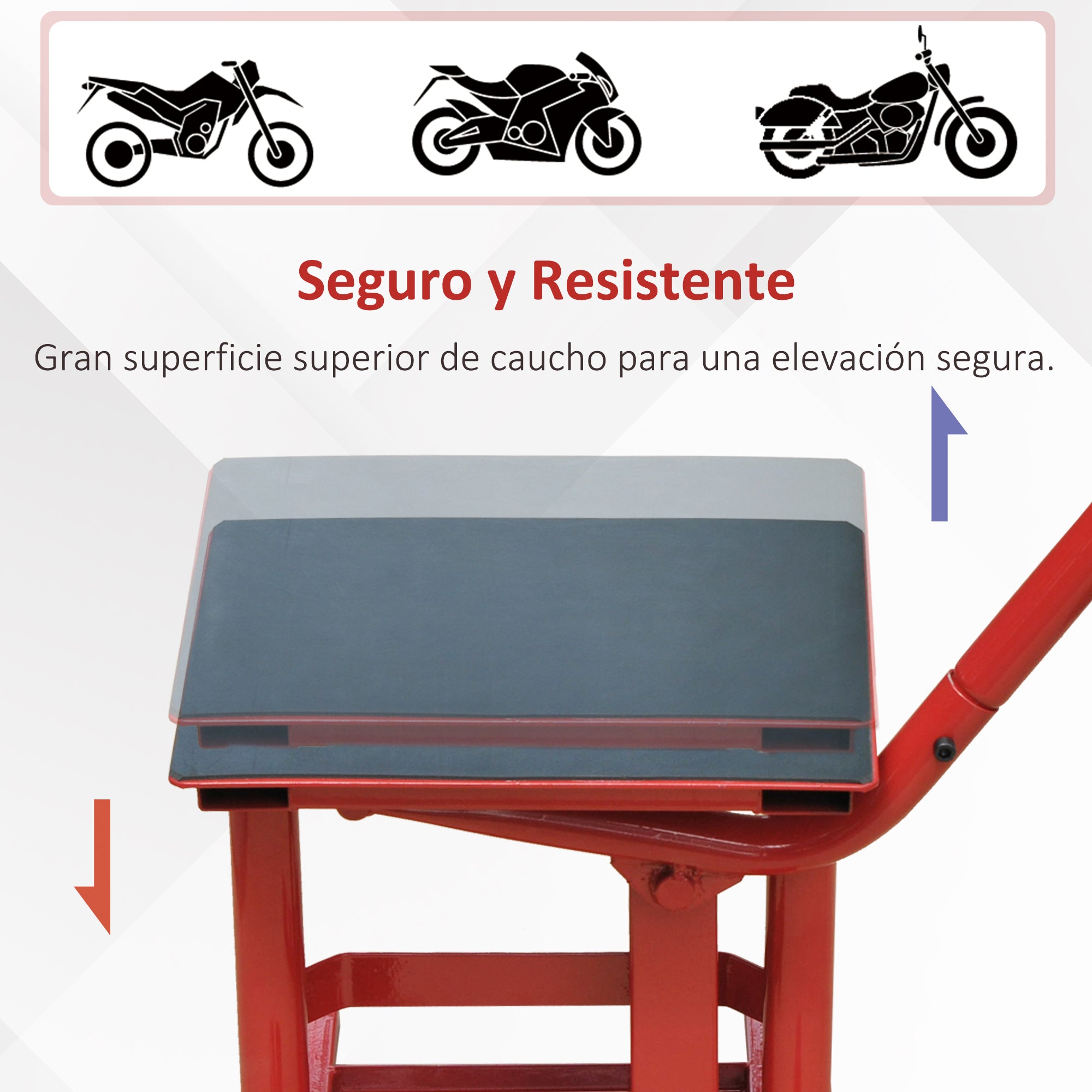 Motocross Steel Support Lift Stand Universal Base Platform for Repair and Parking Motorcycle Accessory Adjustable Height 28x34x30-40cm Load 150kg Red