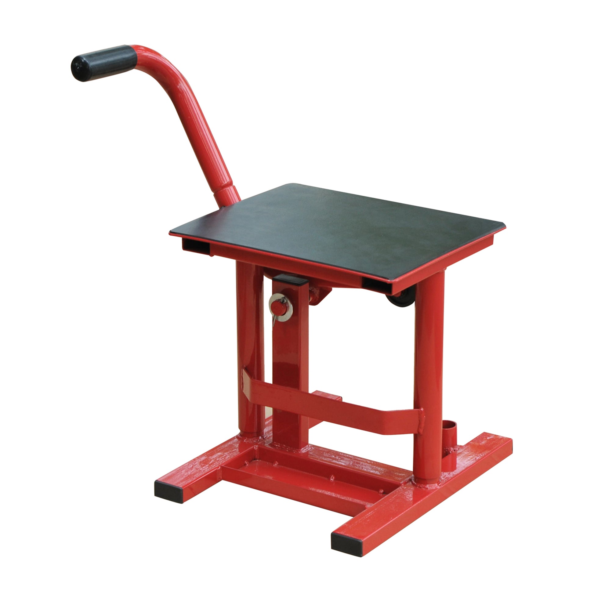 Motocross Steel Support Lift Stand Universal Base Platform for Repair and Parking Motorcycle Accessory Adjustable Height 28x34x30-40cm Load 150kg Red