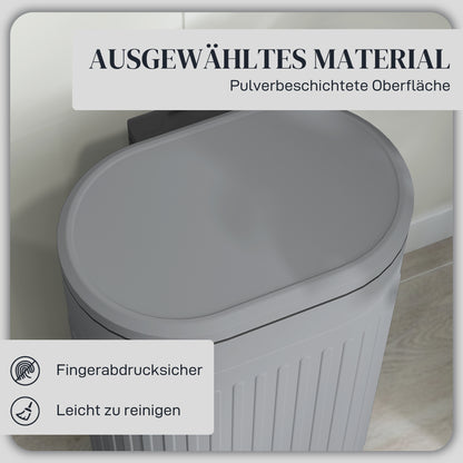 30 L Pedal Bin with Removable Inner Bucket and Soft-Close Lid, Gray — 36.5 x 31.2 x 60.8 cm (14.4 x 12.3 x 23.9 in)